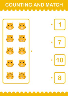 Leopar suratını sayıp eşleştiriyorum. Çocuklar için çalışma tablosu