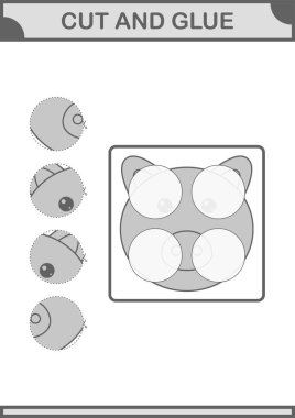 Domuz suratını kes ve yapıştır. Çocuklar için çalışma tablosu