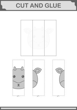 Geyik suratını kes ve yapıştır. Çocuklar için çalışma tablosu