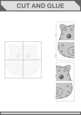 Leopar suratını kes ve yapıştır. Çocuklar için çalışma tablosu