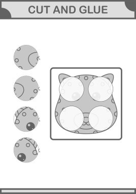 Leopar suratını kes ve yapıştır. Çocuklar için çalışma tablosu