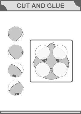 Tavuk suratını kes ve yapıştır. Çocuklar için çalışma tablosu