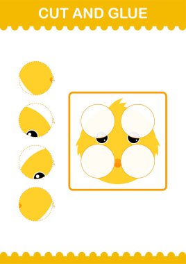 Tavuk suratını kes ve yapıştır. Çocuklar için çalışma tablosu