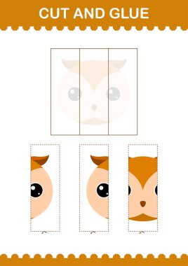 Baykuş suratını kes ve yapıştır. Çocuklar için çalışma tablosu