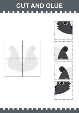 Kokarca suratını kes ve yapıştır. Çocuklar için çalışma tablosu