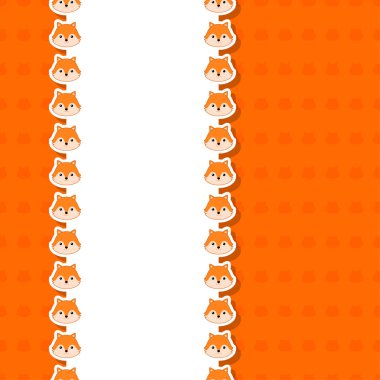 Flama, poster ve tebrik kartı çerçeveli tilki