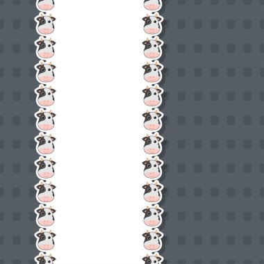 Pankart, poster ve tebrik kartı olarak çerçeveli inek