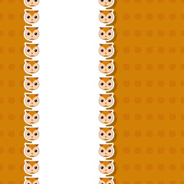 Pankart, poster ve tebrik kartı çerçeveli baykuş.