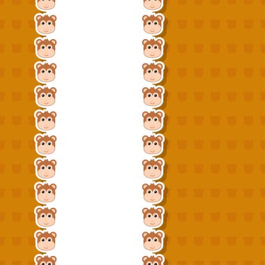 Pankart, poster ve tebrik kartı çerçeveli maymun.