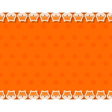 Flama, poster ve tebrik kartı çerçeveli tilki