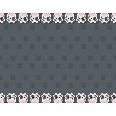 Pankart, poster ve tebrik kartı olarak çerçeveli inek