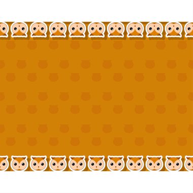 Pankart, poster ve tebrik kartı çerçeveli baykuş.