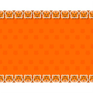 Pankart, poster ve tebrik kartı çerçeveli kaplan.