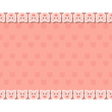 Pankart, poster ve tebrik kartı için çerçeveli domuz.