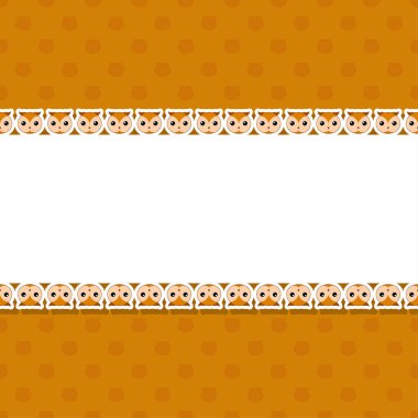 Pankart, poster ve tebrik kartı çerçeveli baykuş.