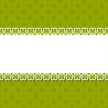 Pankart, poster ve tebrik kartı çerçeveli kurbağa.