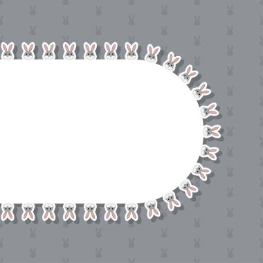 Pankart, poster ve tebrik kartı çerçeveli tavşan.