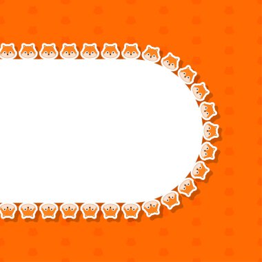 Flama, poster ve tebrik kartı çerçeveli tilki