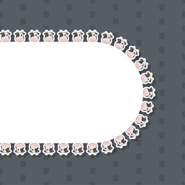 Pankart, poster ve tebrik kartı olarak çerçeveli inek