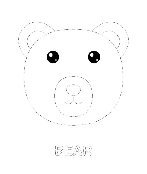 儿童熊追踪工作表 — 图库矢量图片