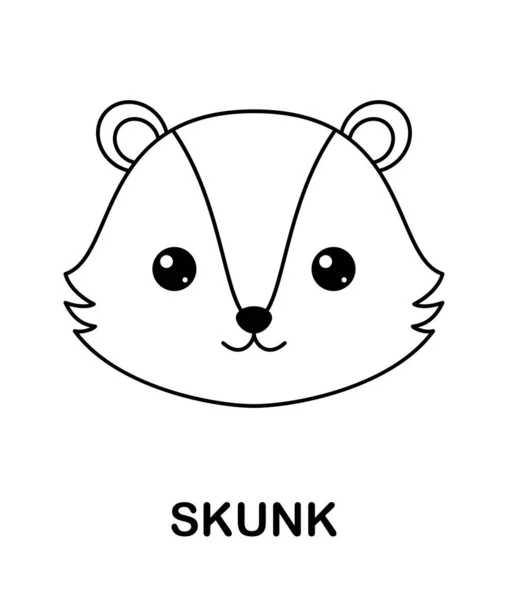 Coloring Page Skunk Kids — Stock Vector