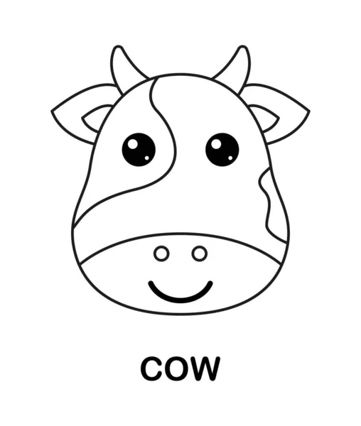 Coloring Page Cow Kids — Stockvector
