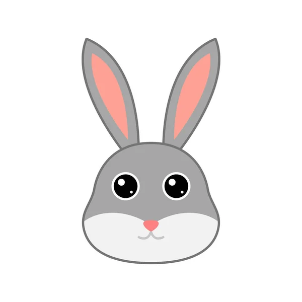 Cute Rabbit Face Isolated White Background — Stock Vector