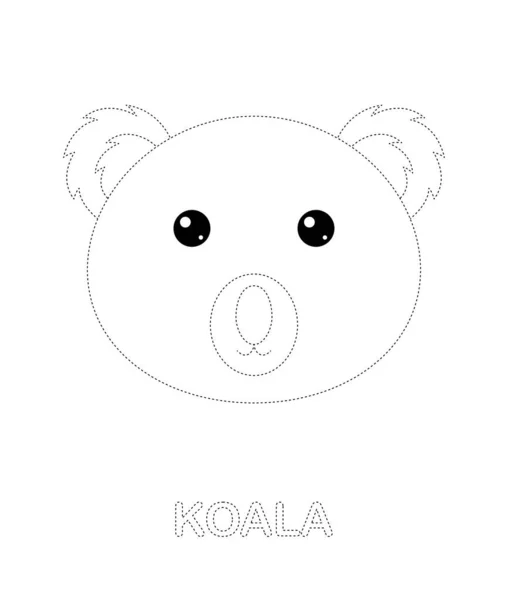 Folha Cálculo Rastreamento Koala Para Crianças —  Vetores de Stock