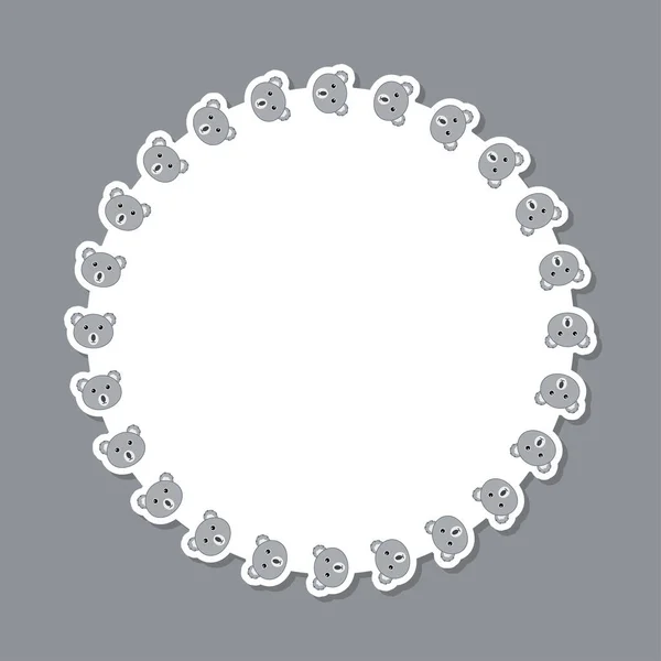 バナー ポスター グリーティングカードの丸枠のコアラ — ストックベクタ