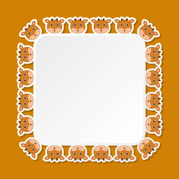 Deer Square Frame Banner Poster Greeting Card — Image vectorielle