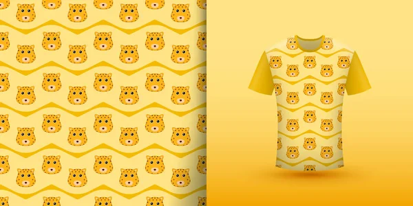 Leopard Seamless Pattern Shirt —  Vetores de Stock