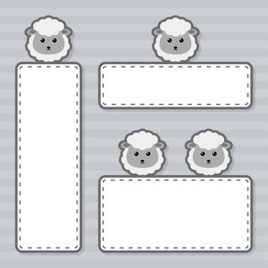 Koyunlu şirin bir pankart.