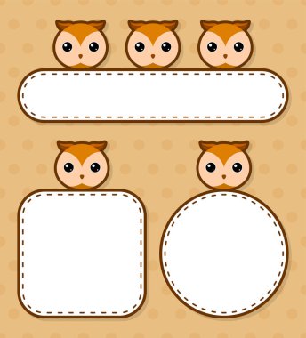 Set of cute banner with Owl