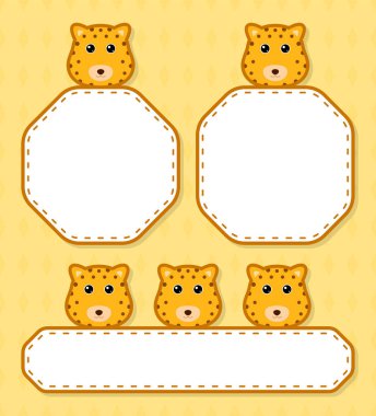 Leopar desenli şirin bir pankart.