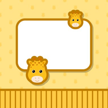 Zürafa ile tebrik kartı şablonu