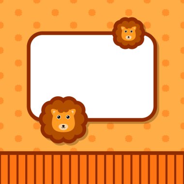 Aslan ile tebrik kartı şablonu