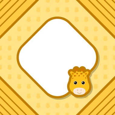 Zürafa ile tebrik kartı şablonu