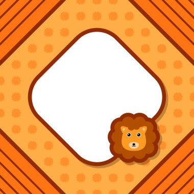 Greeting card template with Lion