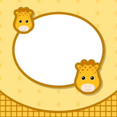 Zürafa ile tebrik kartı şablonu