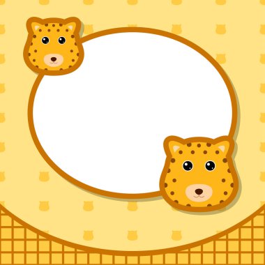 Leopar ile tebrik kartı şablonu