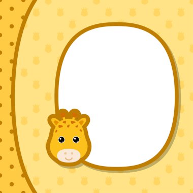 Zürafa ile tebrik kartı şablonu