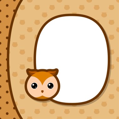 Baykuş ile tebrik kartı şablonu