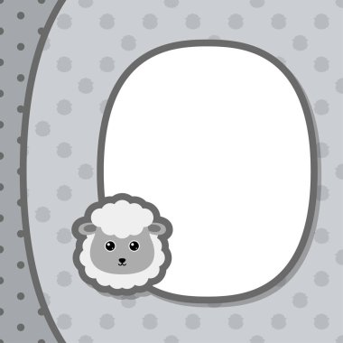 Koyun ile tebrik kartı şablonu