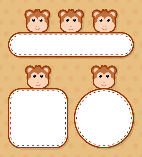 Maymunlu şirin bir pankart seti