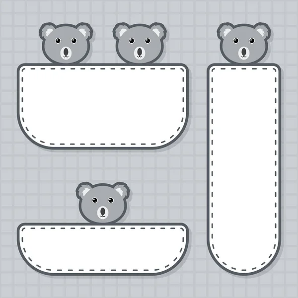 Set Cute Banner Koala — 图库矢量图片