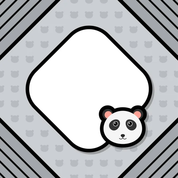 Greeting Card Template Panda — Vector de stock