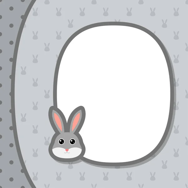 Greeting Card Template Rabbit — Stock Vector