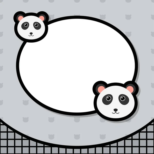 Greeting Card Template Panda — Image vectorielle