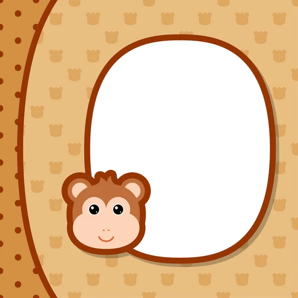 Greeting Card Template Monkey — Vector de stock