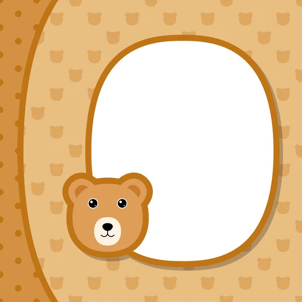 Greeting Card Template Bear — Vector de stock
